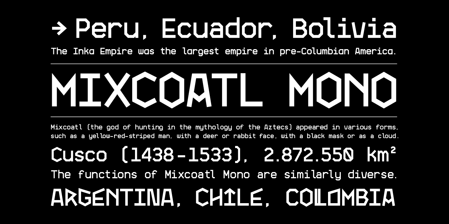 Example font Mixcoatl Mono #5